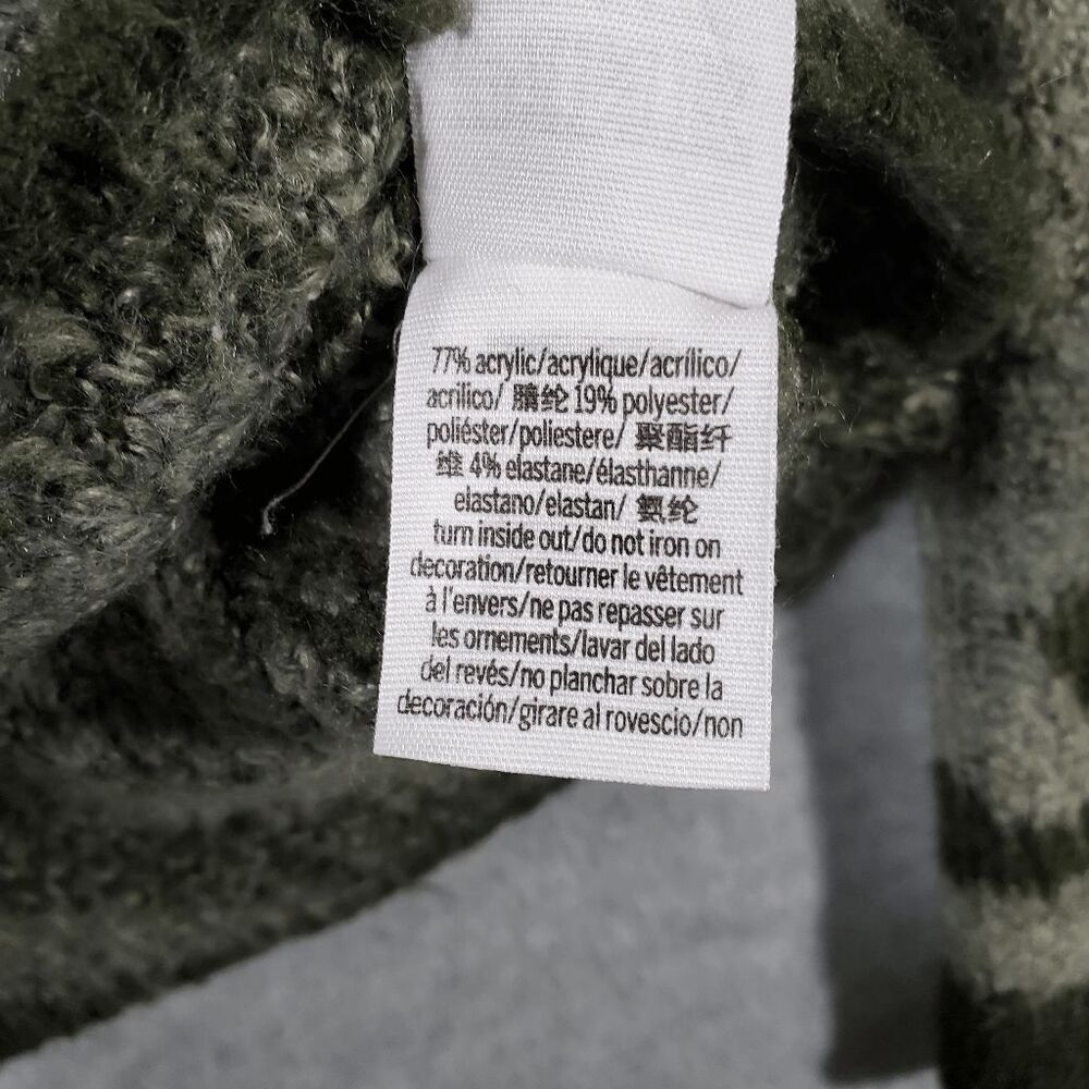 PINK Victoria's Secret Hoodie Womens Medium Green Camo Fuzzy Cropped Drawstring - Picture 5 of 8